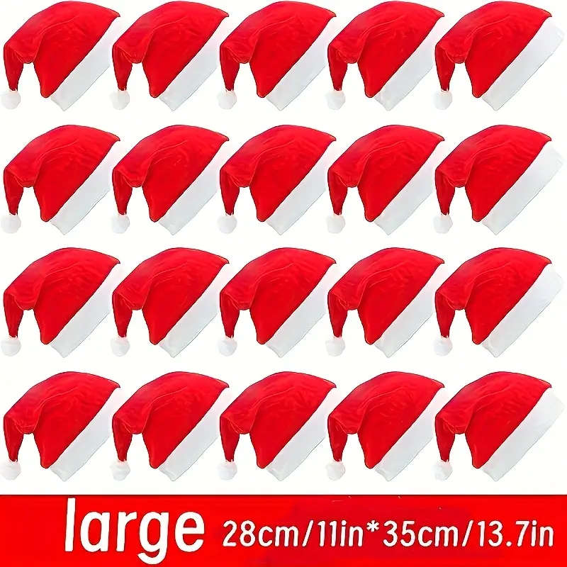 20 Christmas Hats Set 28cm