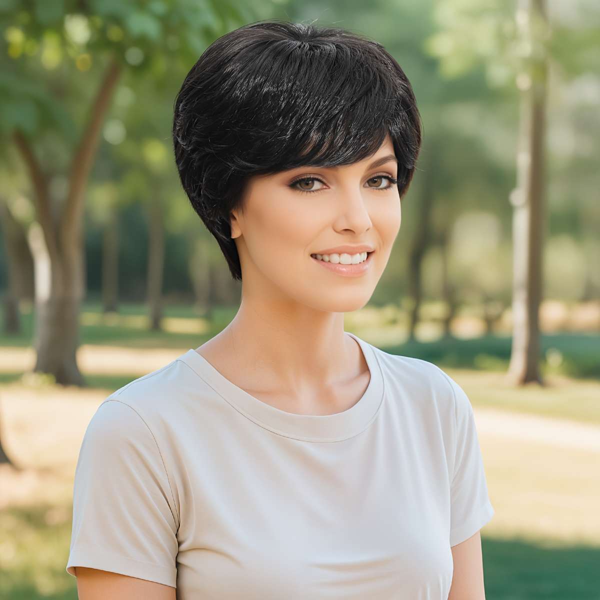 1Pc Black 10.16cm Fashion Design Wig