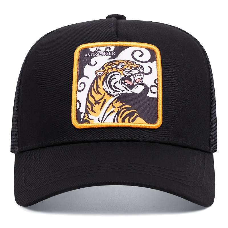Stylish Cartoon Embroidered Baseball Cap with Sun Protection Mesh