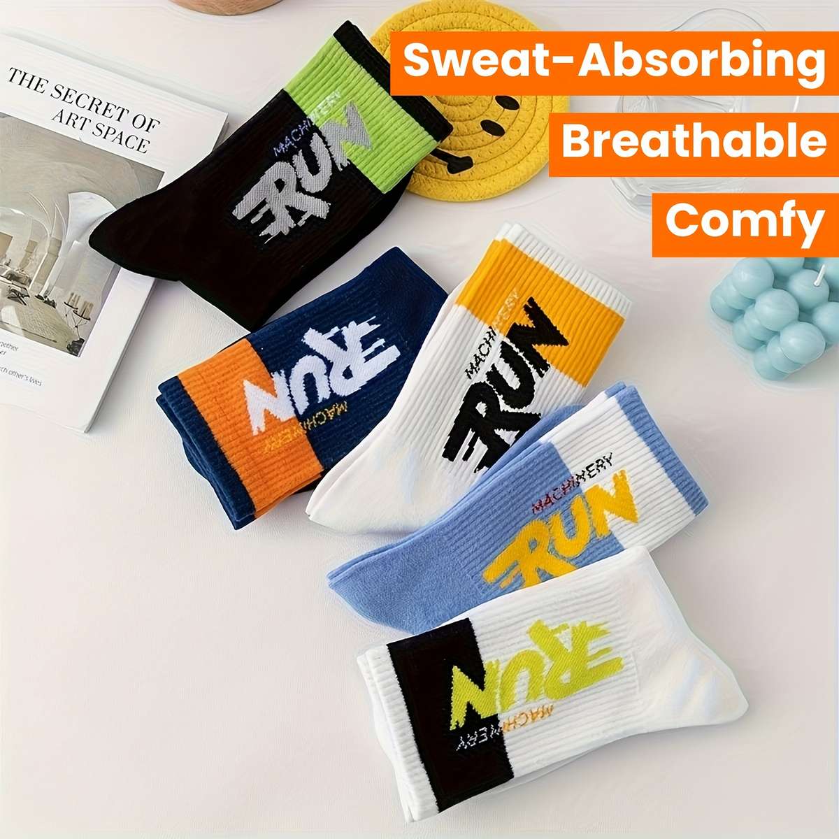 5 Pairs Mix And Match Asian One Size High Elastic Socks
