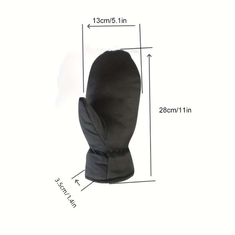 1 Pair Black Reinforcement Warm Gloves