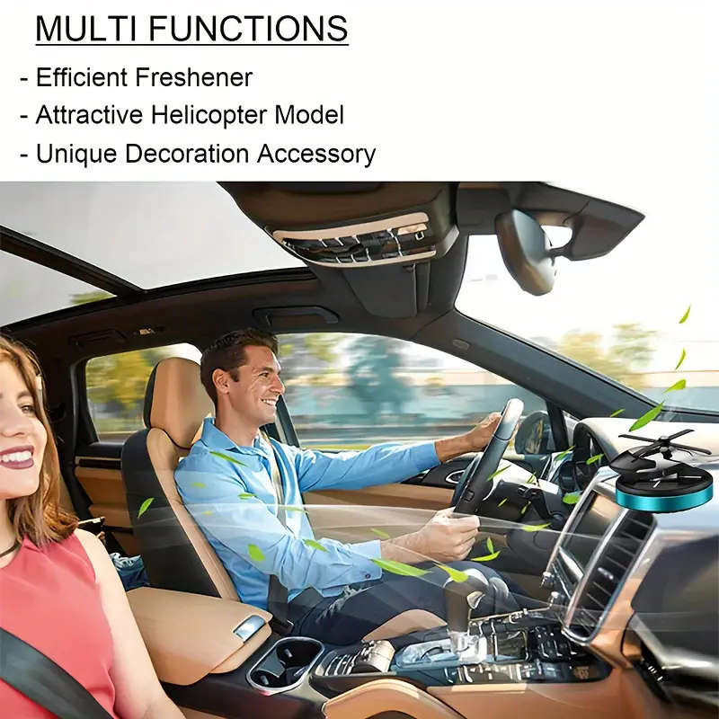 Solar-Powered Airplane Car Freshener Odor Eliminator Decorative Dashboard Accessory