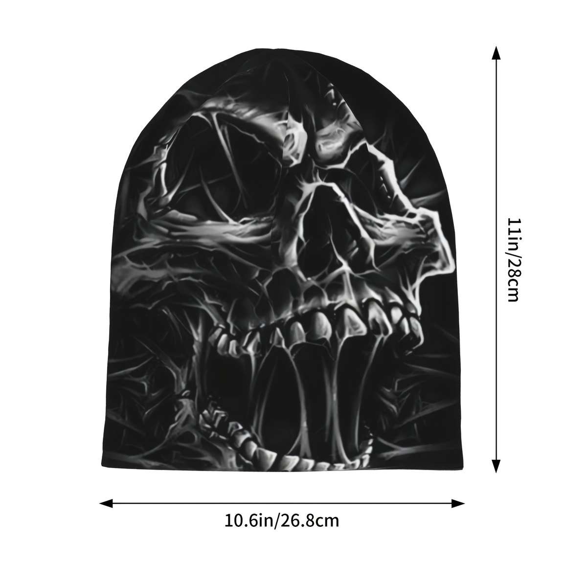 Men's Gothic Skull Beanie Lightweight Windproof Polyester Hat