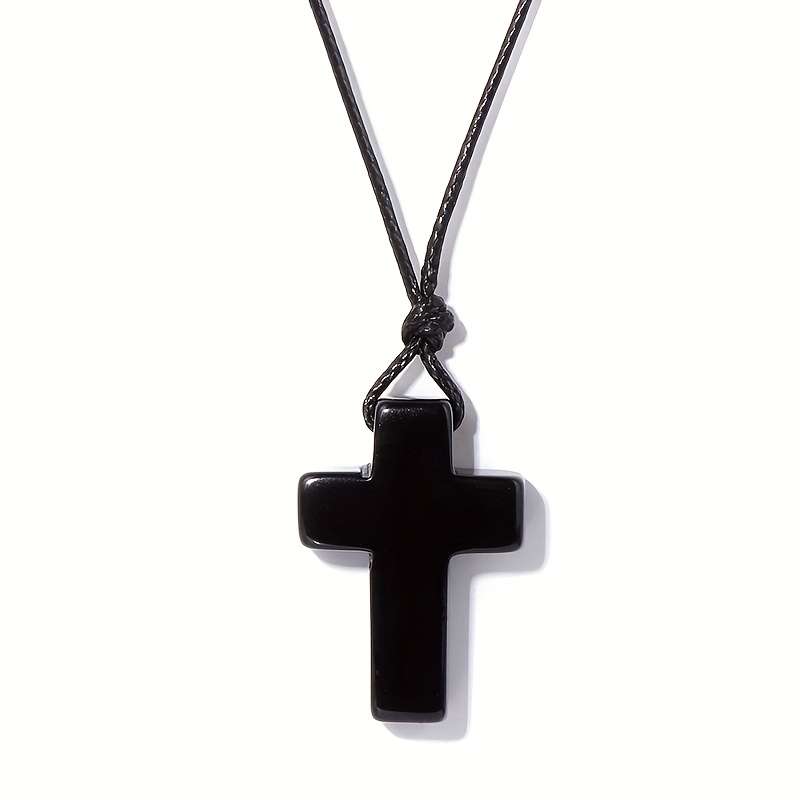 1 Piece Black Onyx Jesus Theme Pendant