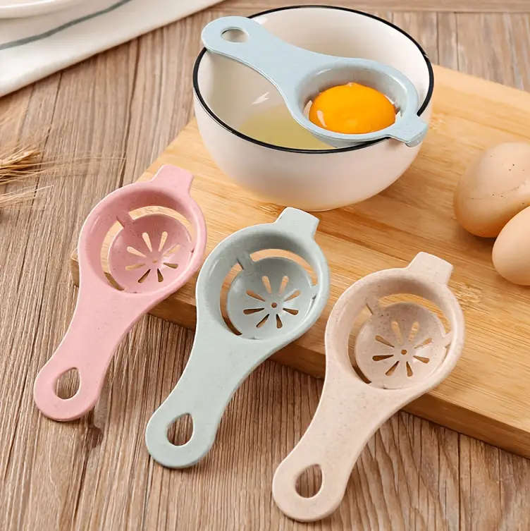 1pc Sustainable Wheat Straw Egg Separator Easy Yolk White Filter for Baking Kitchen Gadget