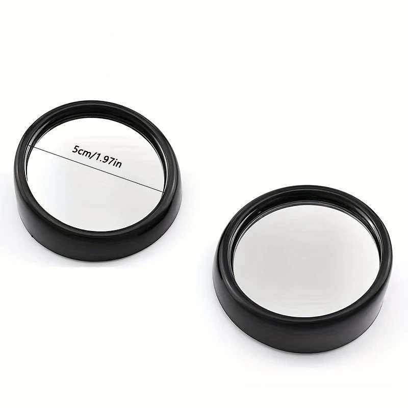 2pcs 360 Degree Adjustable Wide-Angle Round Rearview Mirror Convex Lens ABS Material Blind Spot Mirr