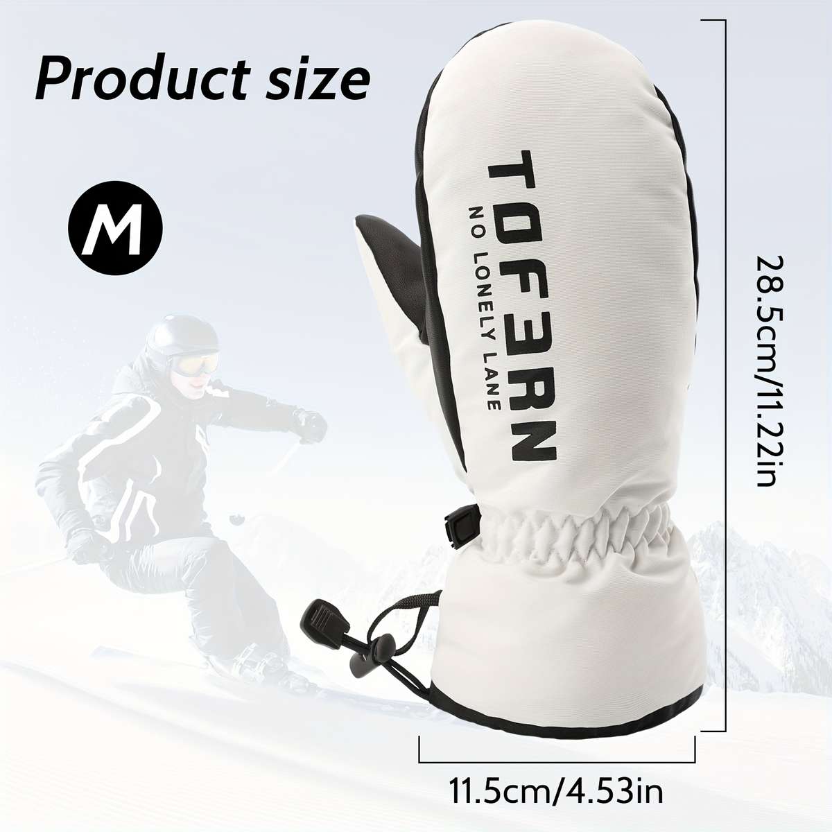 1 Pair Black Size L Warm Gloves