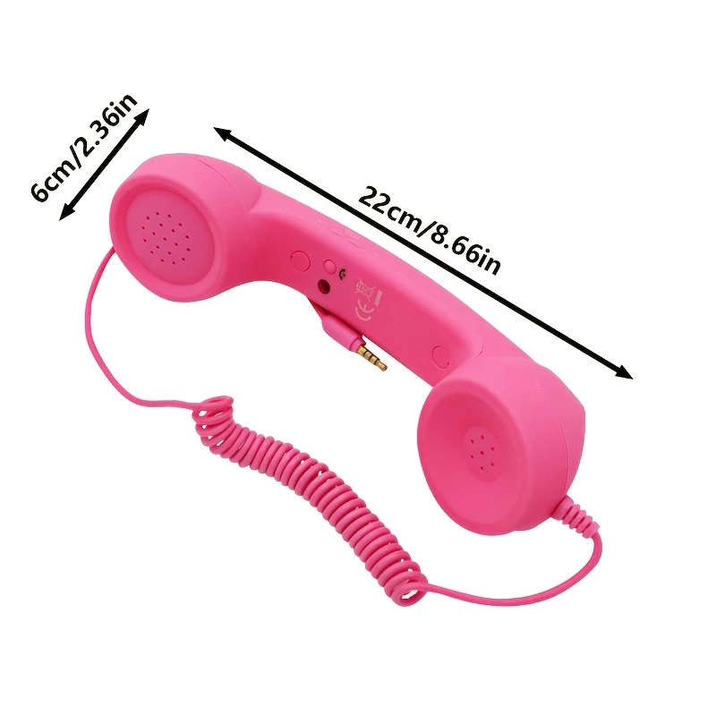 1Pc Retro Style Landline Phone Attachments For Mobile Devices Featuring 3.5Mm Jack Wired Handset Wit