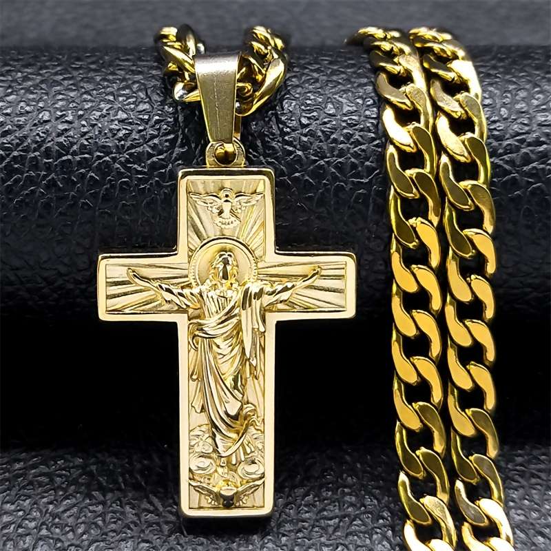 1 Piece Golden Jesus Theme Pendant