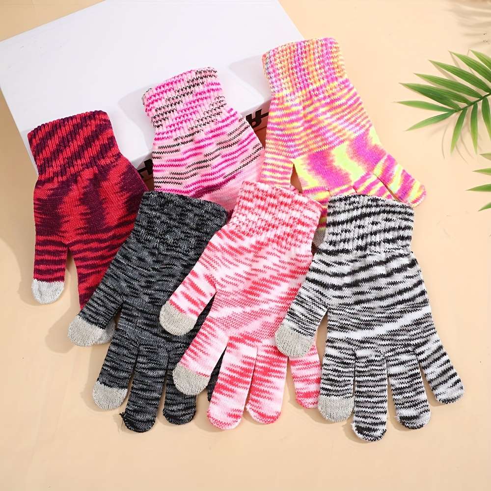 1 Pair Light Grey Warm Gloves