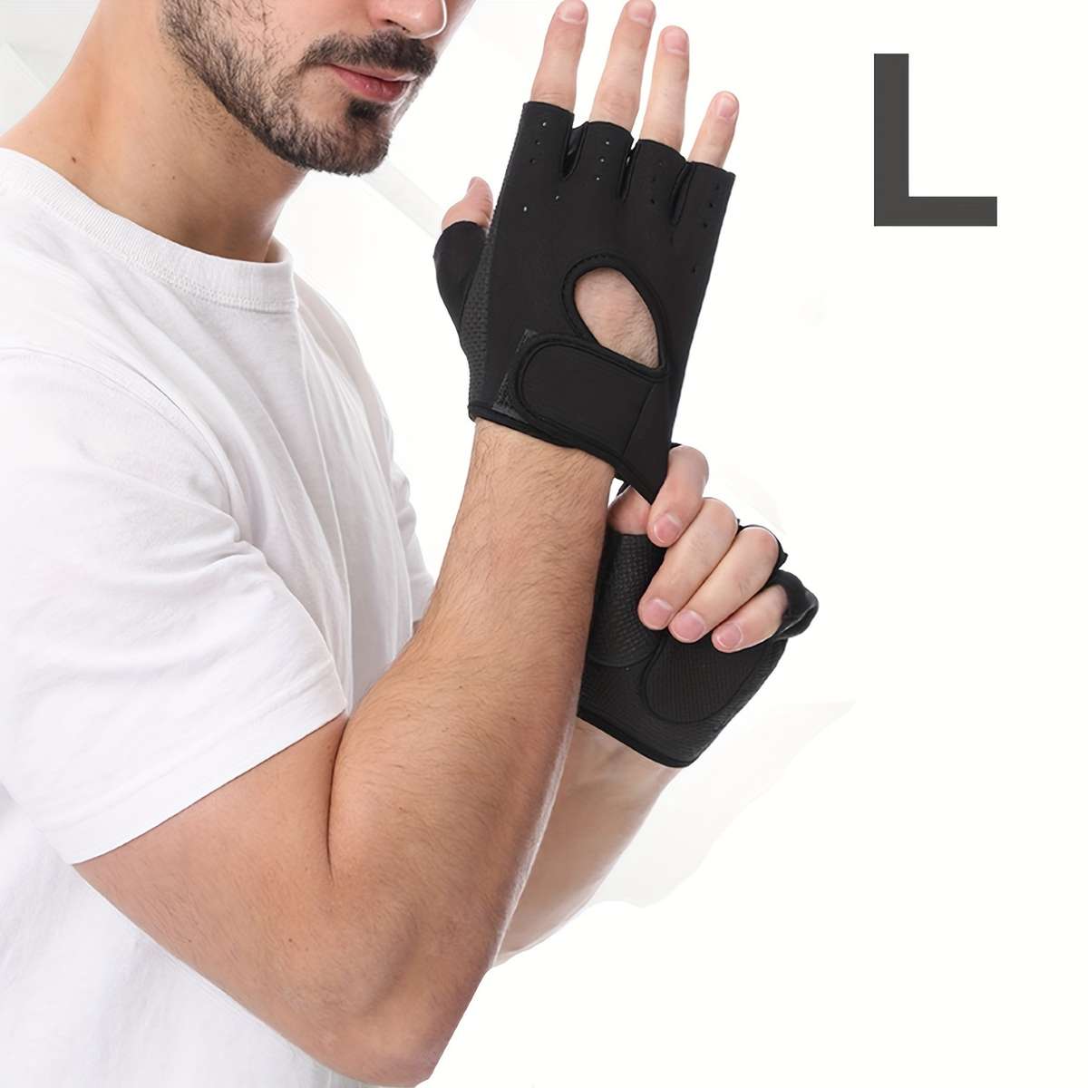 1 Pair Black Size M Outdoor Sports Gloves