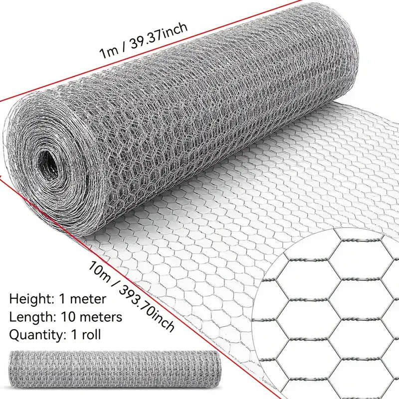 High Quality Galvanized Chicken Cage Net Durable Hexagonal Poultry Fencing 1M*10M