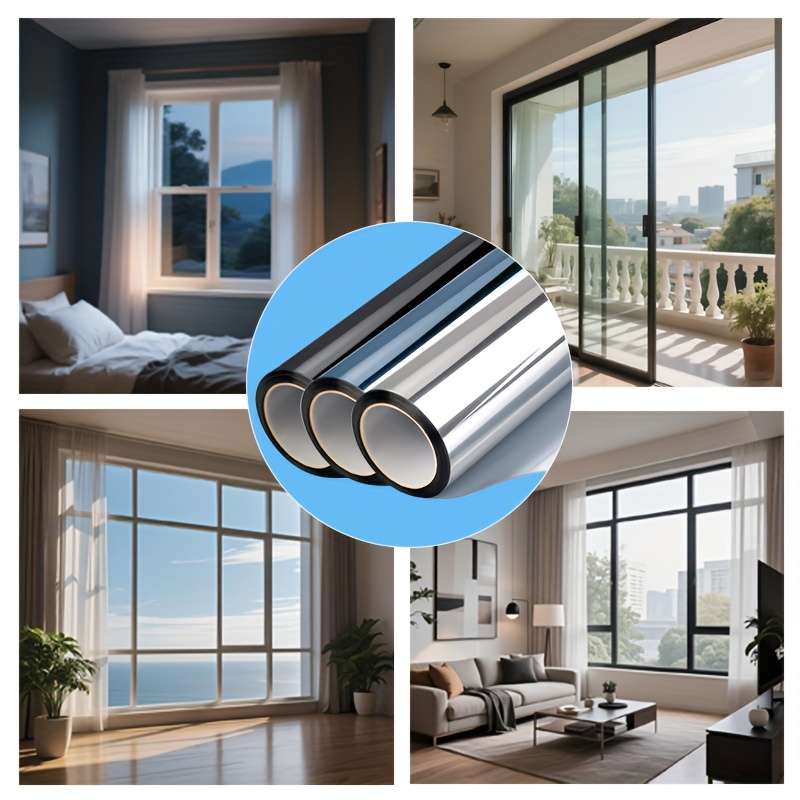 1pc Double Sided Silver  Solar Film Size 60cmx2m Door Window Sticker