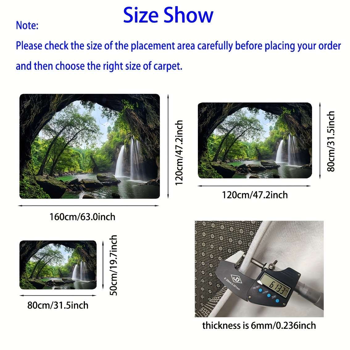 1Pc 80x120cm 31.5x47.2x0.24inch Floor Mat