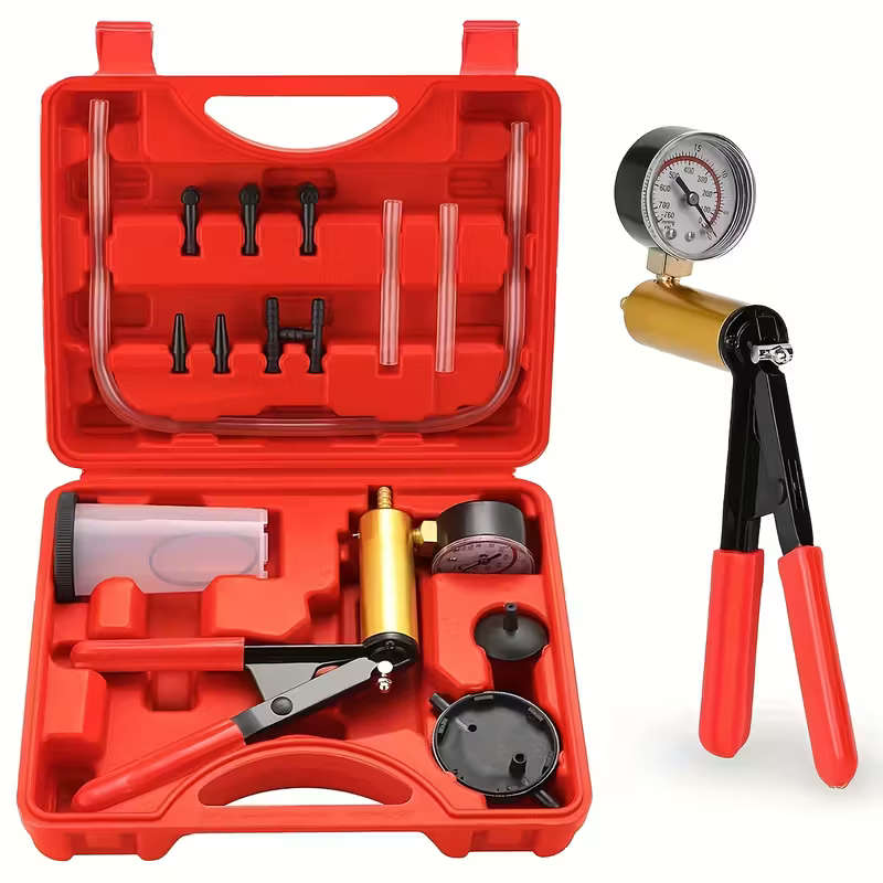 16pcs Brake Bleeder Kit Handheld Vacuum Pump Tester with Adapters for Automotive