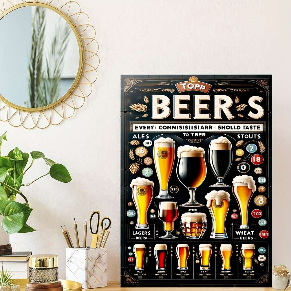 1000pcs Beer Mug Puzzle Challenging DIY Brain Teaser Jigsaw Puzzle for Adults Fam