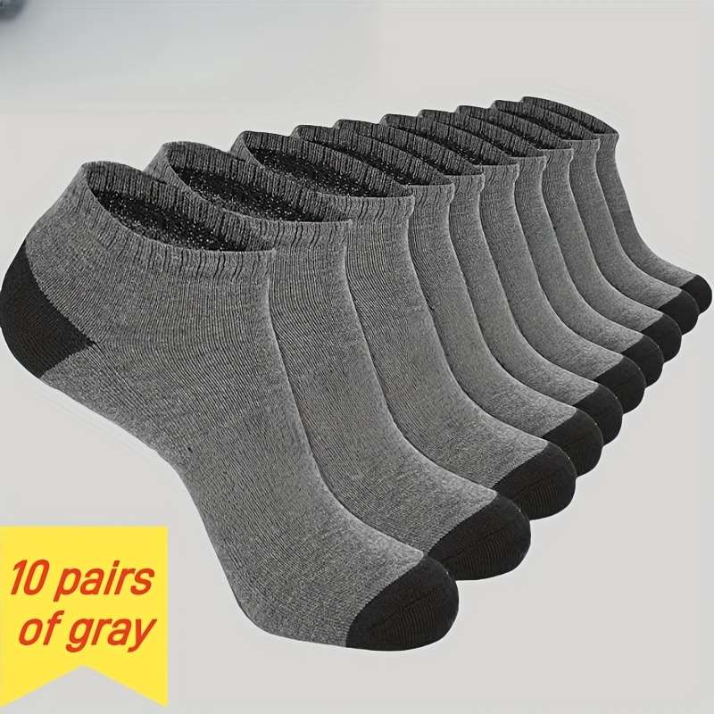 10 Pairs Of Gray One Size High Elastic Socks