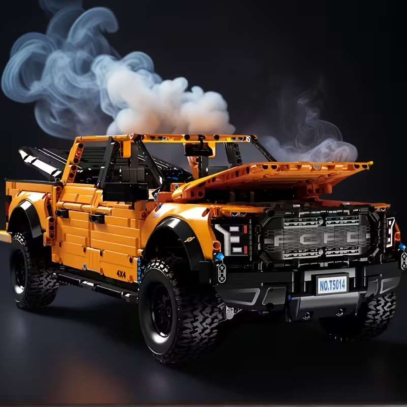 1480 Piece DIY Truck Building Blocks Set with Off-Road Vehicle Model, Rugged Tires & Opening Hood
