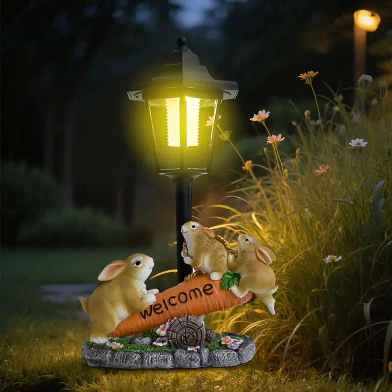 1 x Solar Rabbit and Carrot Garden Light