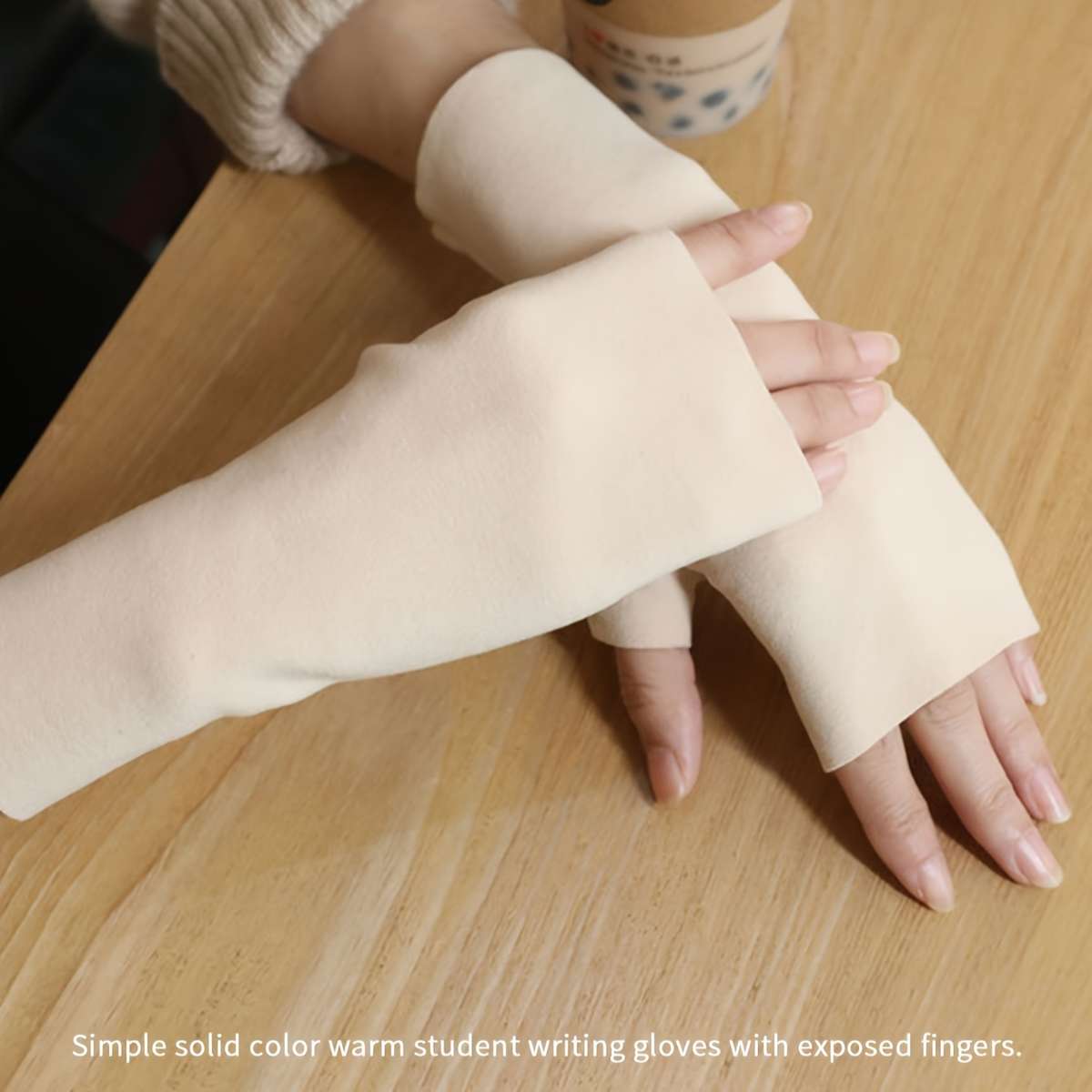 1 Pair Coffee Color One Size Warm Gloves