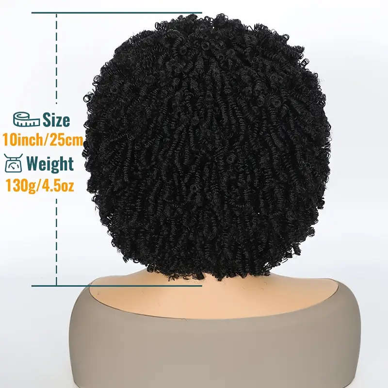 Beautiful Hair Short Synthetic Afro Kinky Curly Wig with Bangs 30cm