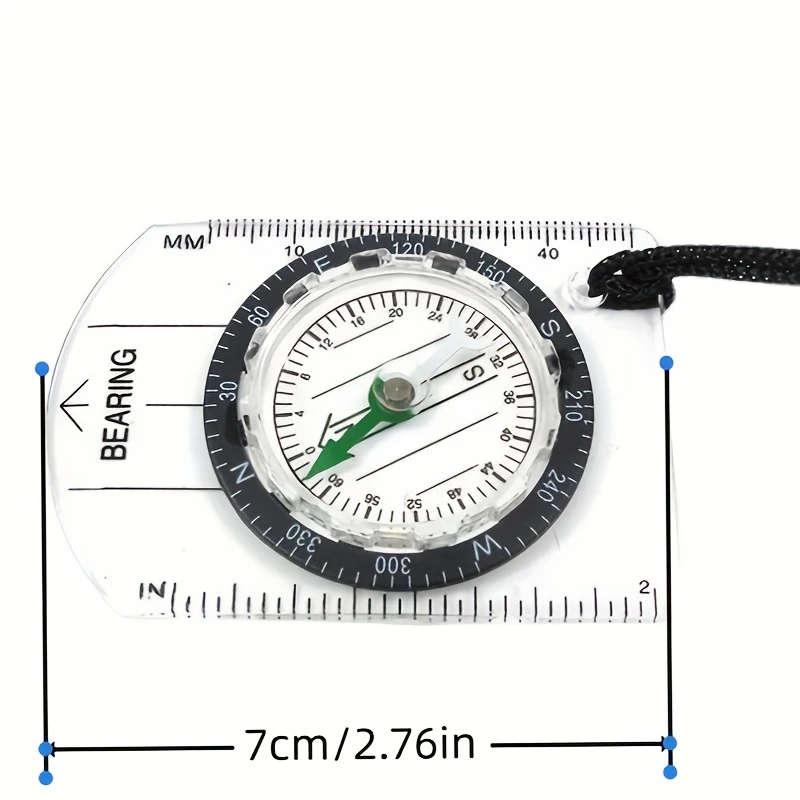 Professional Multifunctional Compass With Scale Ruler Acrylic Material White Water Resistant Wit
