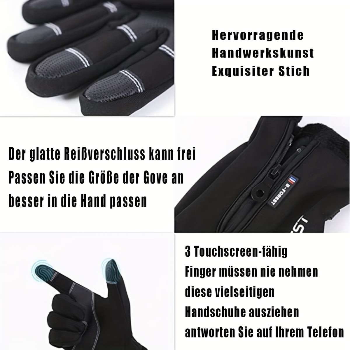 1 Pair Grey Size XL Warm Gloves