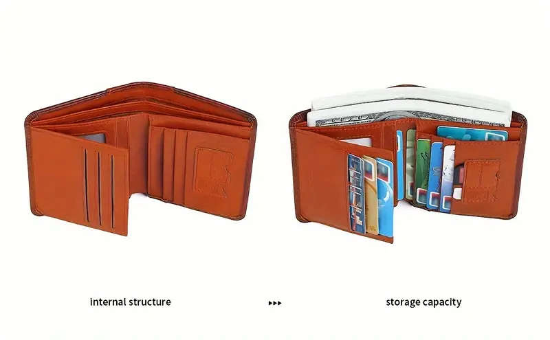 Men's Genuine Leather Wallet with RFID Blocking Protection