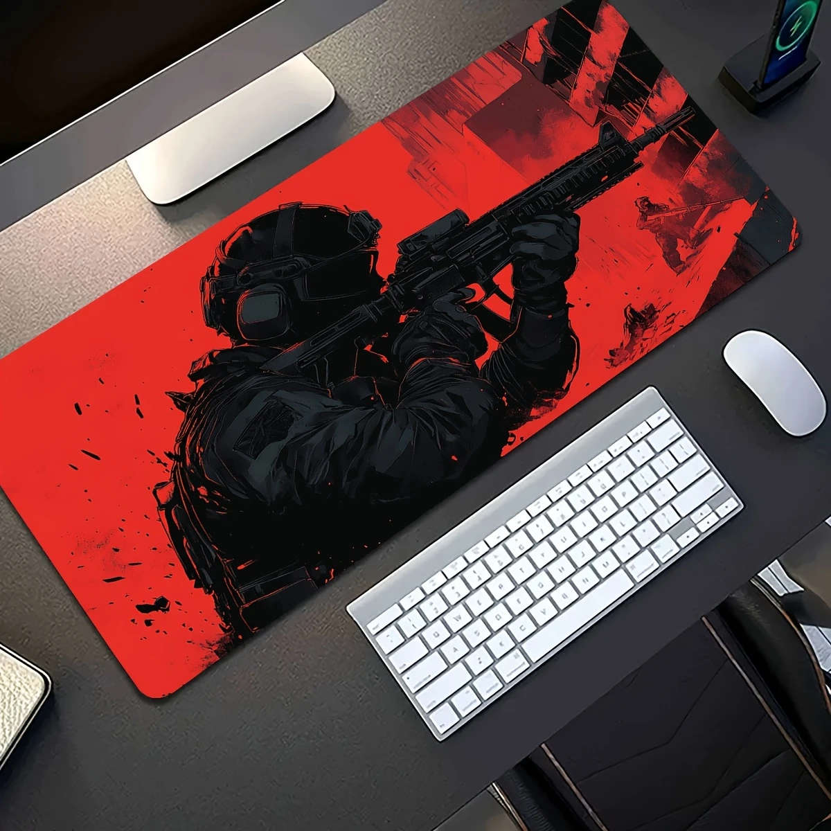 30x80cm Military-Themed Gaming Desk Mat Durable Non-Slip Washable Surface