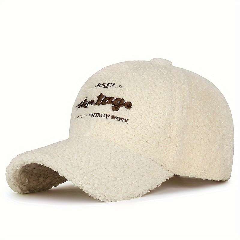 1 Vintage-Inspired Authentic Vintage Baseball Cap Cozy Beige Fleece 100% Polyester Hand-W