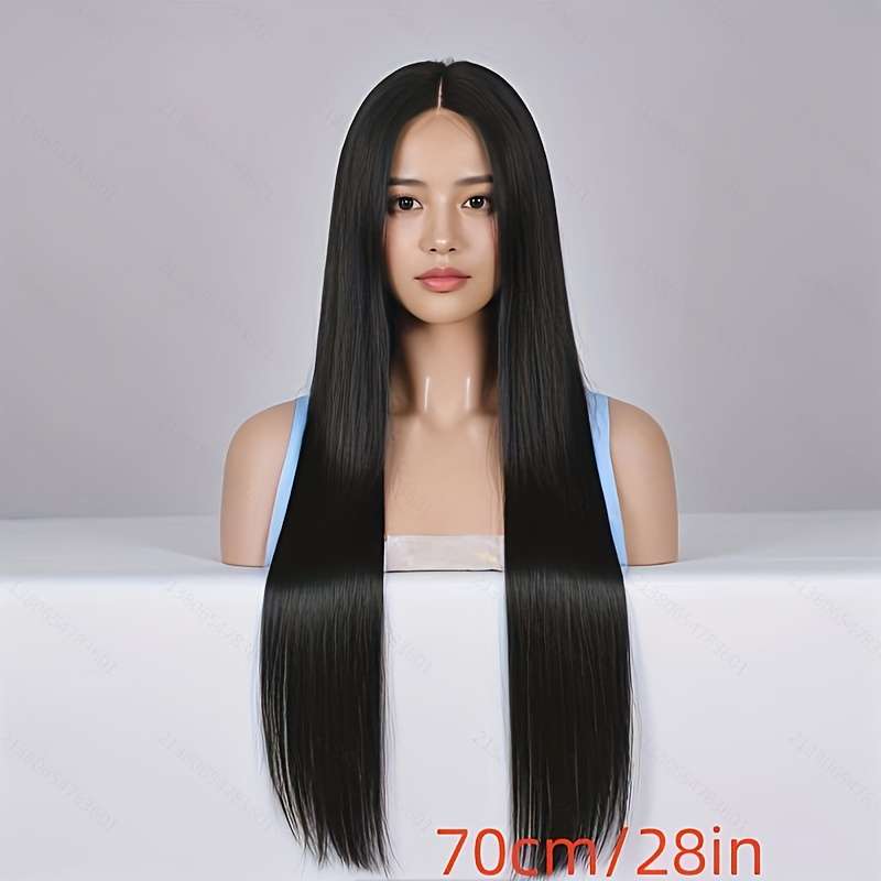 1Pc Black 71.12cm Fashion Design Wig