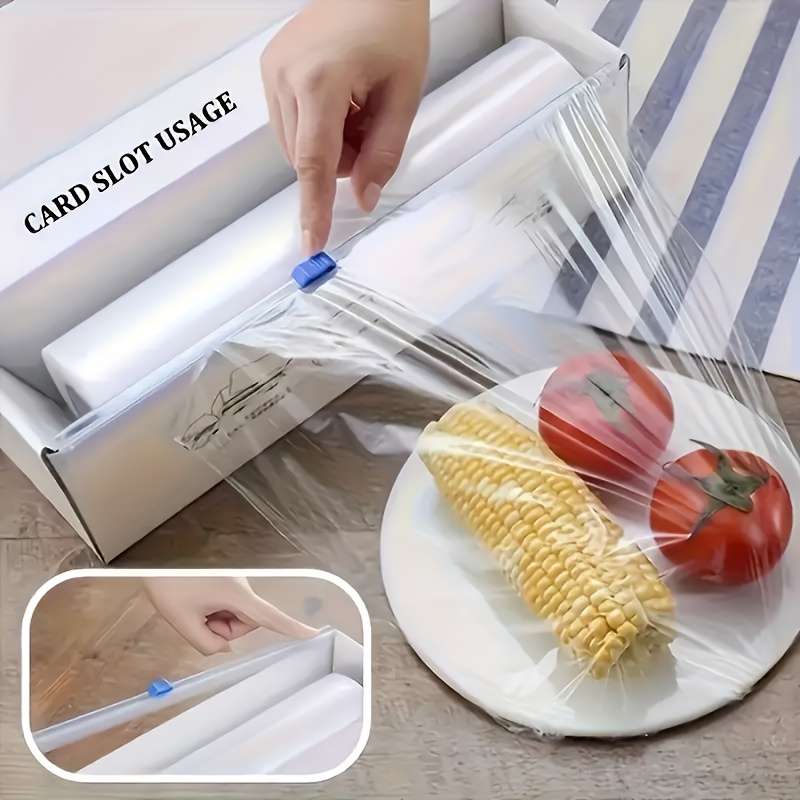 3pcs Multipurpose Plastic Wrap Dispenser with Slide Cutter Reusable Cling Film Foil Parchment