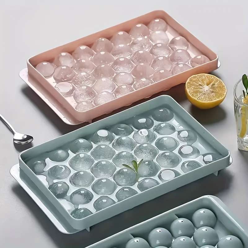 33 Cavity Round Silicone Ice Cube Tray Food Grade