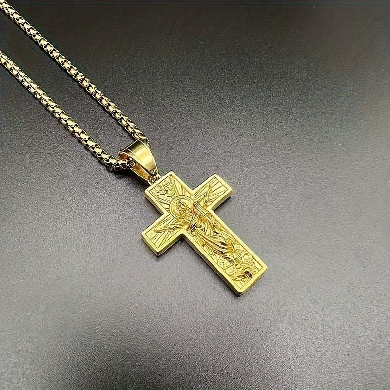 1 Piece Golden Jesus Theme Pendant