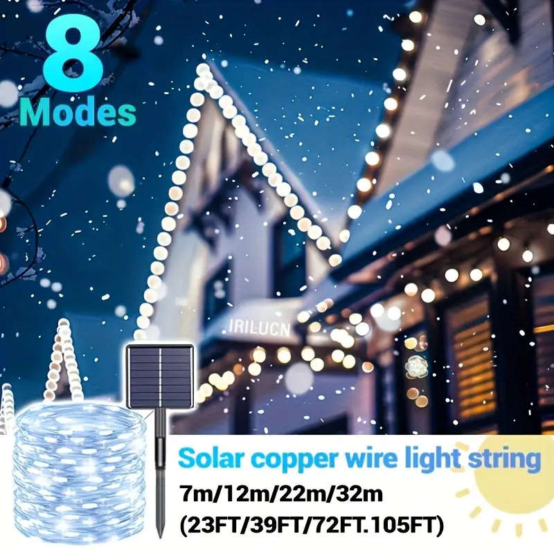 Solar Outdoor String Lights Colorful 12M