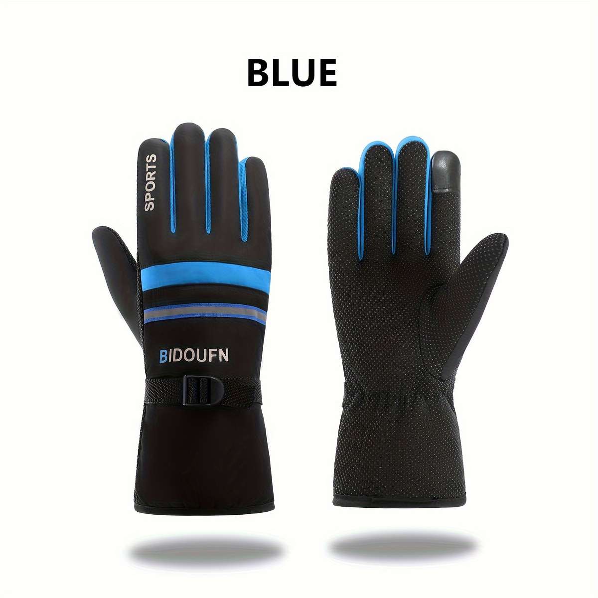 1 Pair Blue Warm Gloves