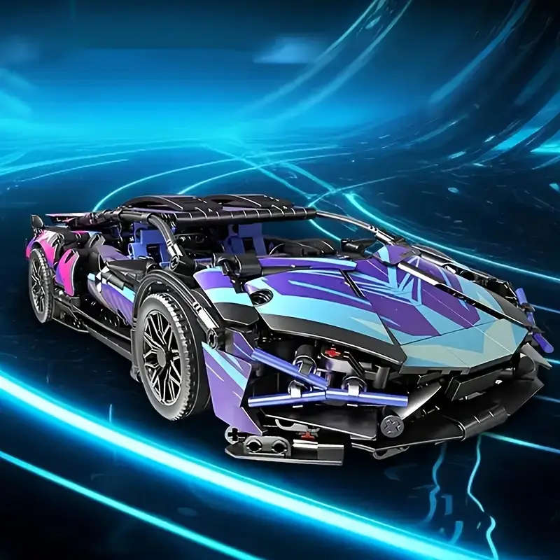 3629 Piece Futuristic Cyberpunk Luxury Racing Car Building Blocks