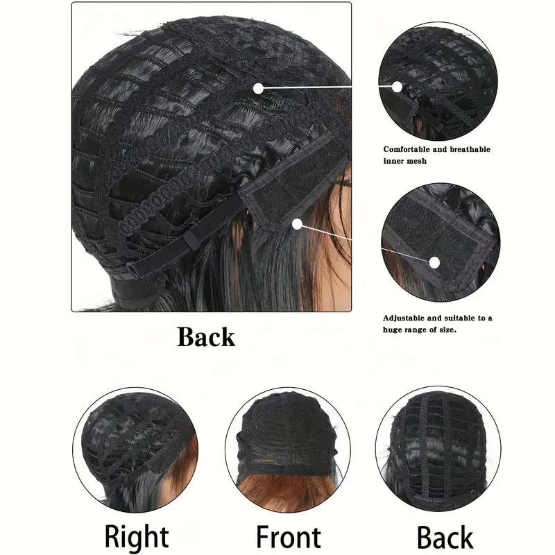 Woven Wigs Basic Black Short Bob Wig for Women, High Temperature Fiber