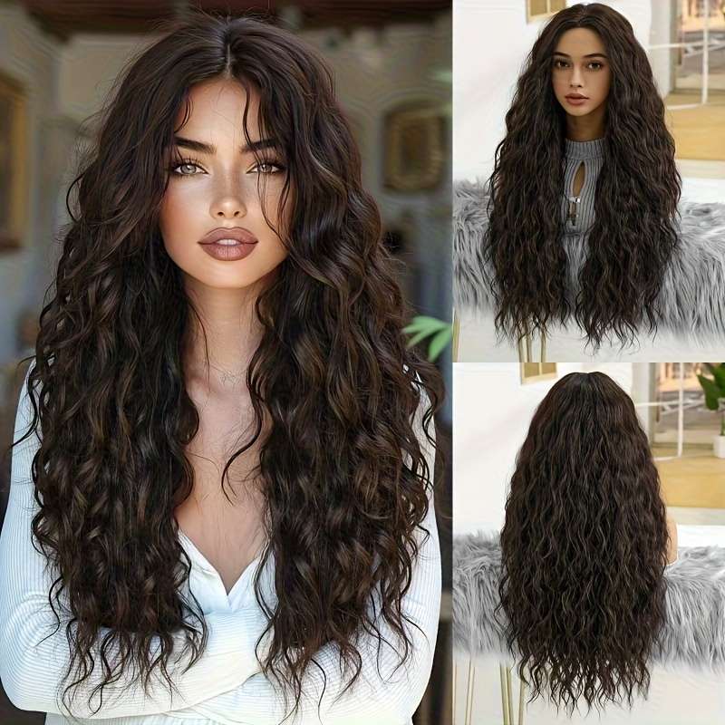 1Pc Black 71.12cm Fashion Design Wig