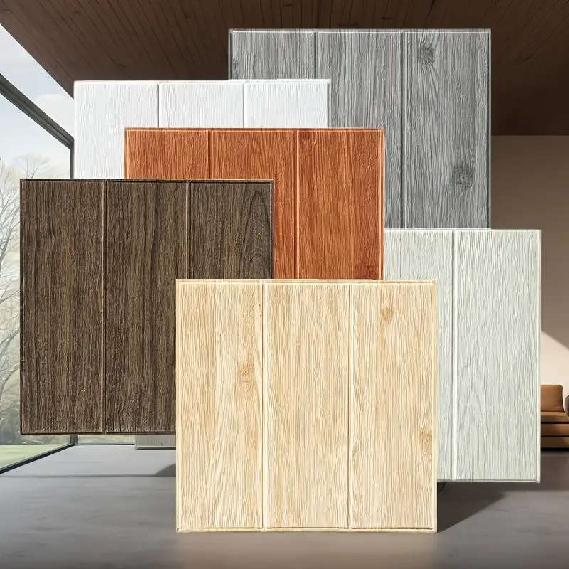 30 Washable And Reusable Self-Adhesive Wood Grain Wall Stickers