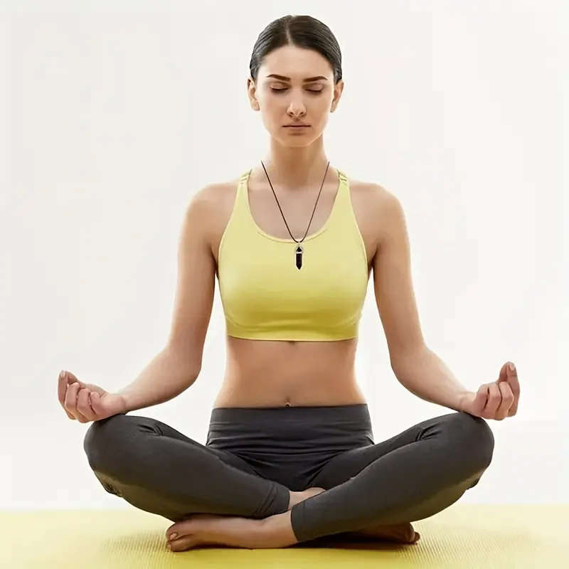 Natural Stone Pillar Pendants with Leather Cord Necklaces