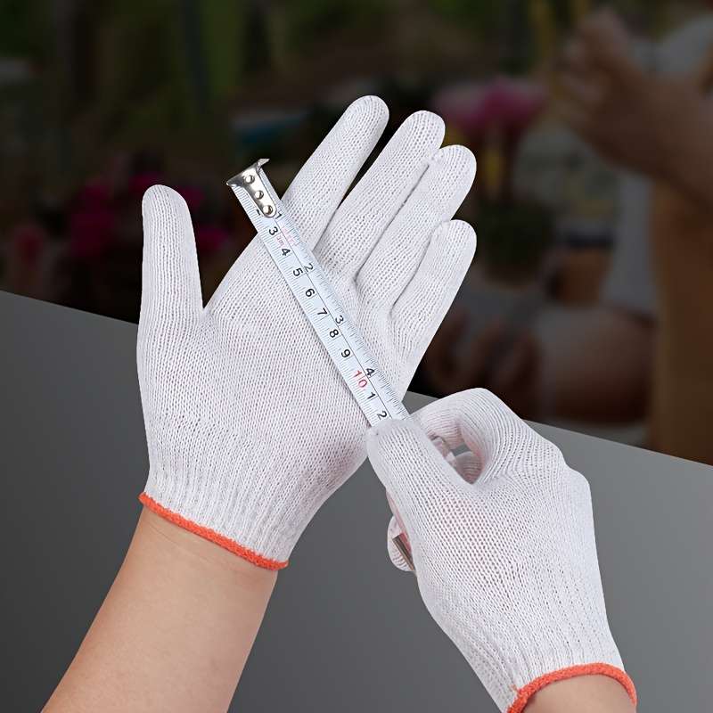 6 Pairs White Multi Purpose Work Gloves