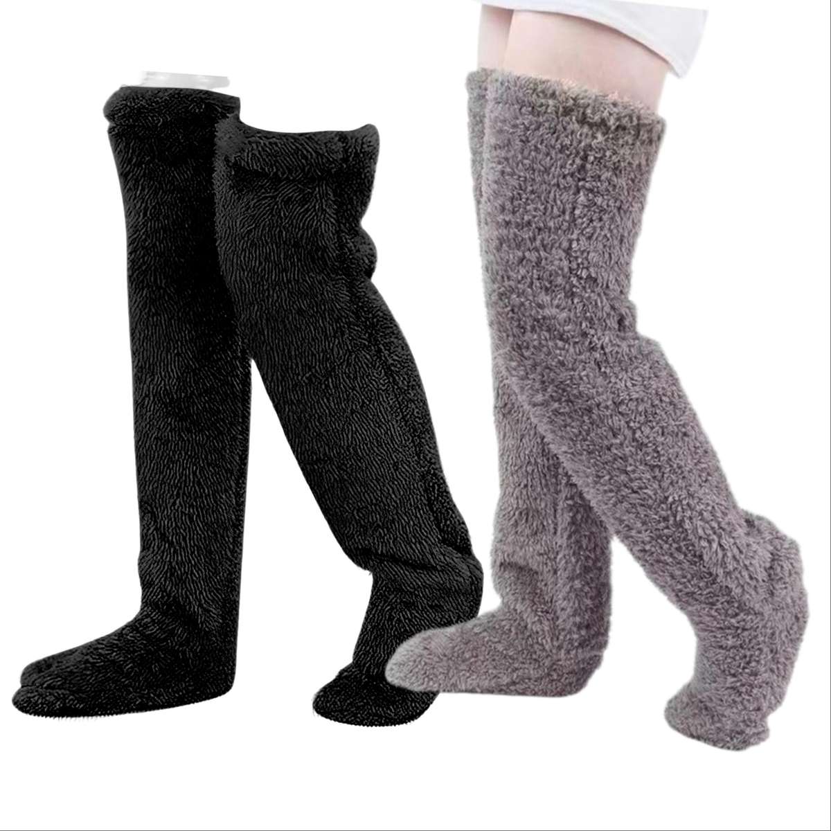 Sock Black Add Gray 2Pairs One Size