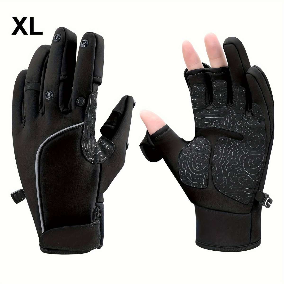 1 Pair Black Size XL Warm Gloves