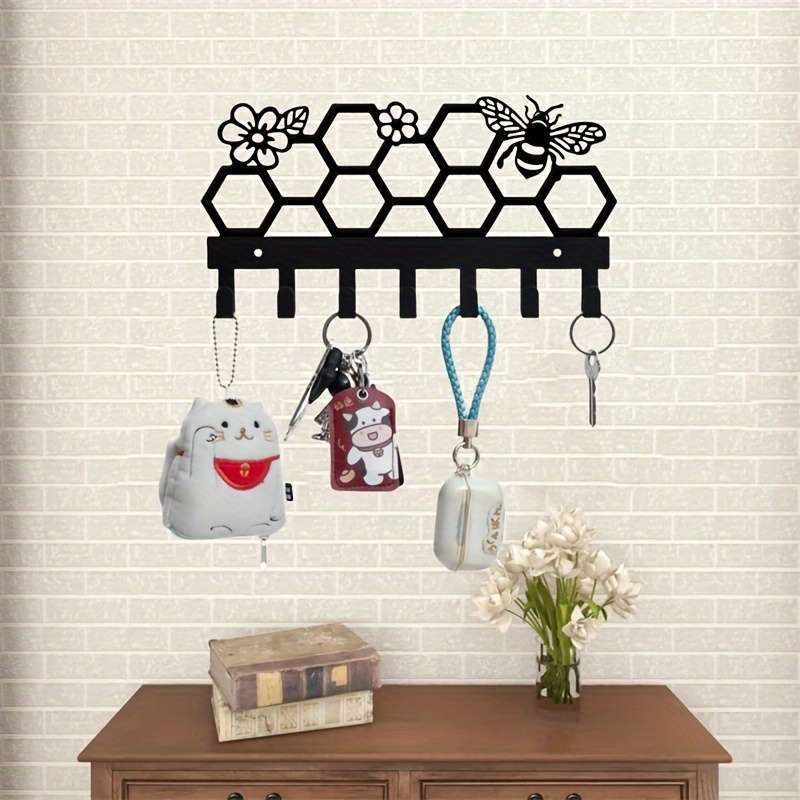 Bee Hive Wall HookMetal Key Hat  Backpack Rack for Home DecorPerfect for Living Room Hallwa