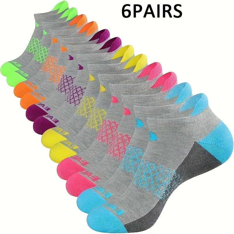 6 Pairs Mixed Color Gray One Size High Elastic Socks
