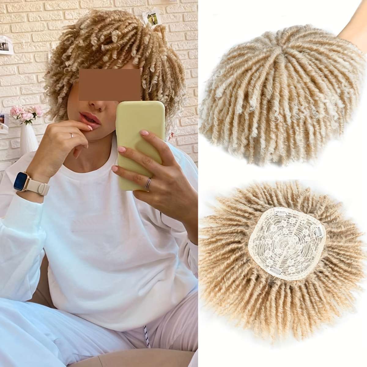 1Pc Grey 20.32cm Fashion Design Wig