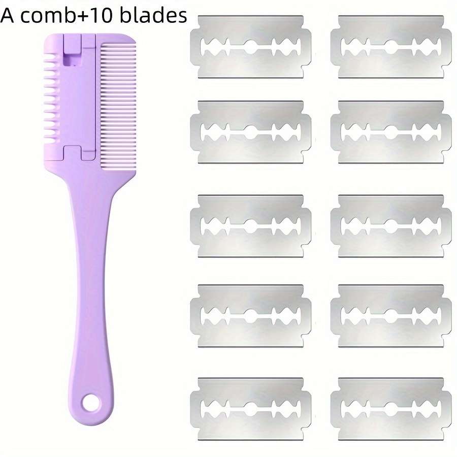 1pc Purple Size 1 Comb Add 10 BladesPet Comb