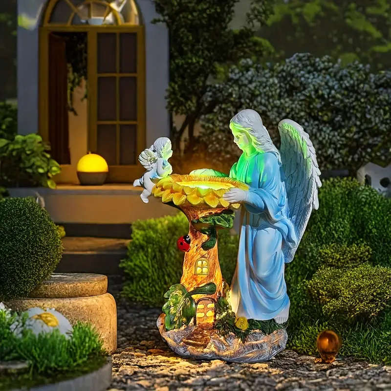1 x Solar Angel Statue with Color Changing LED