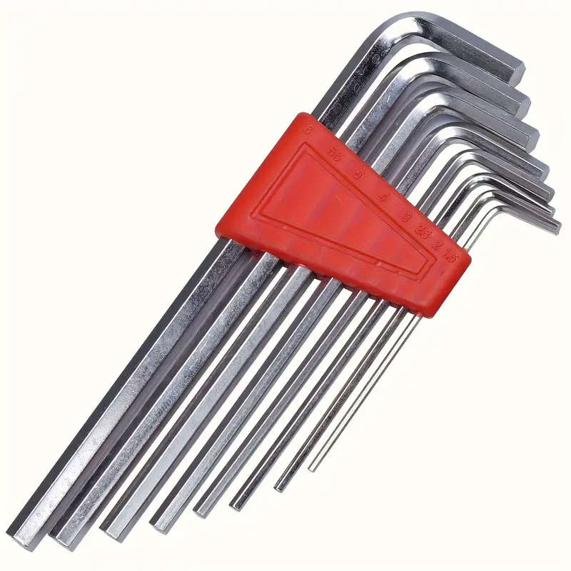 8pcs Hex Key Wrench Set Metric Imperial Sizes L-Shaped Tools for Easy Pocket Carry Perfect for Outdo